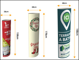 Impression en ligne de totem elliptique