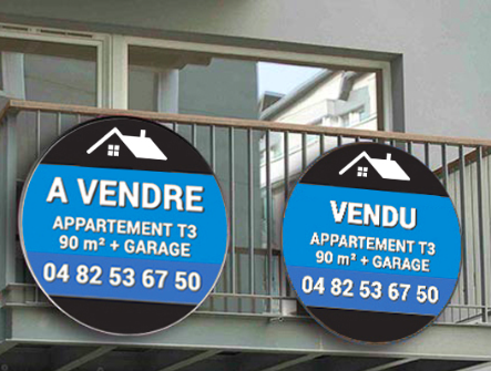 akilux 3,5 mm: panneau immobilier rond akilux 3,5 mm: panneau immobilier rond