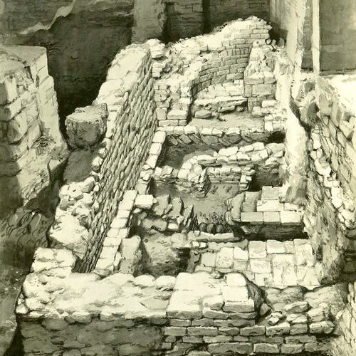 Remains of Our Lady church after its discovery in 1950. 