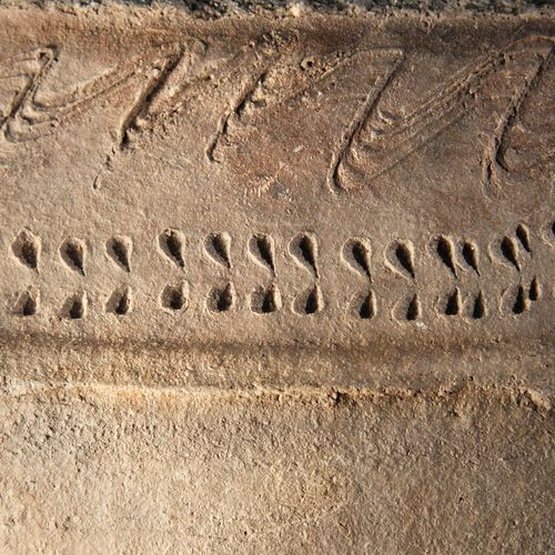 Fragment of the so-caled Zabrušany pottery with characteristic decoration. 