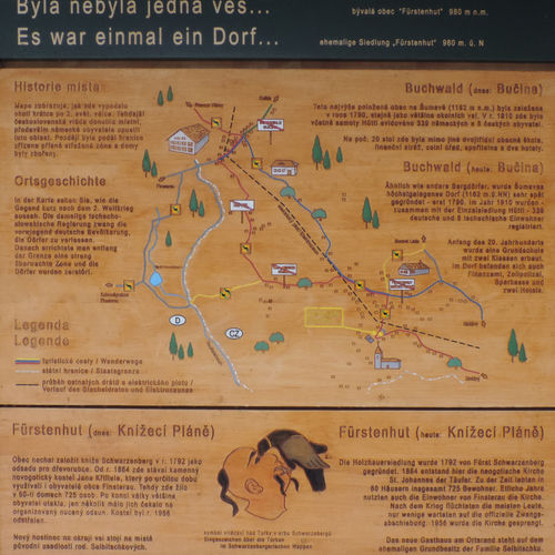 Information board near the former vicarage. 