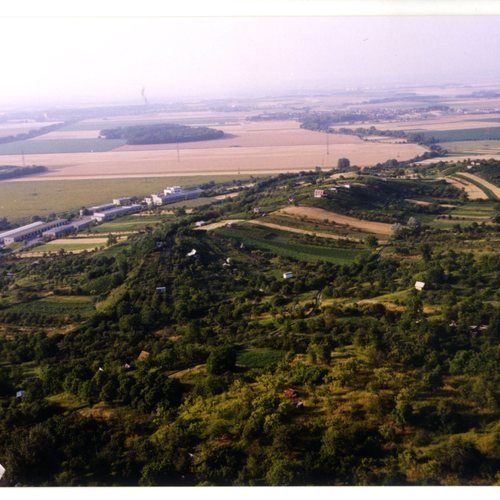Aerial view of the hillfort from the south-east.