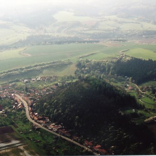 Aerial view of the hillfort from the south. 