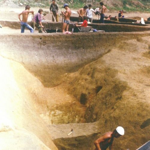 Working image of the excavation of the Neolithic roundel.