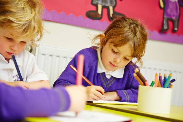 Reception children at work
