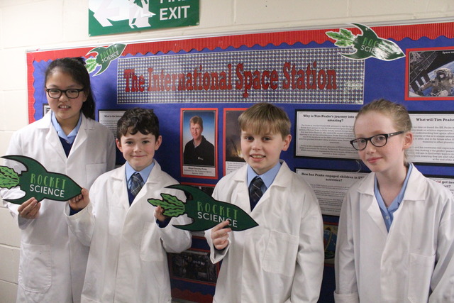 The Year 6 pupils ready to grow rocket seeds!