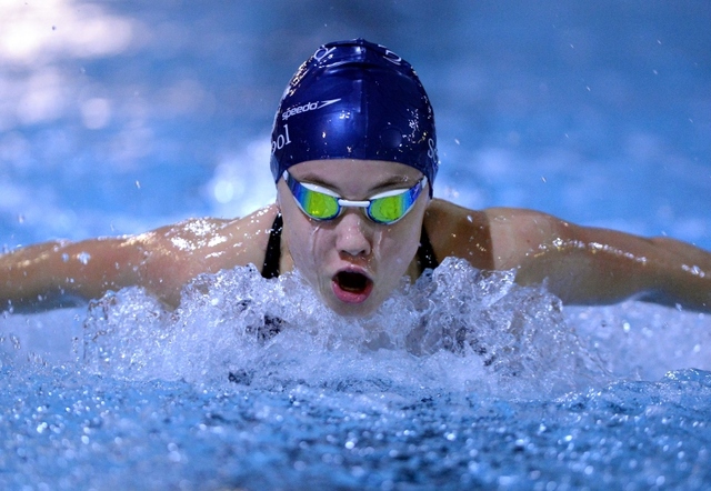 Culford swimmer, training in the sport centre pool