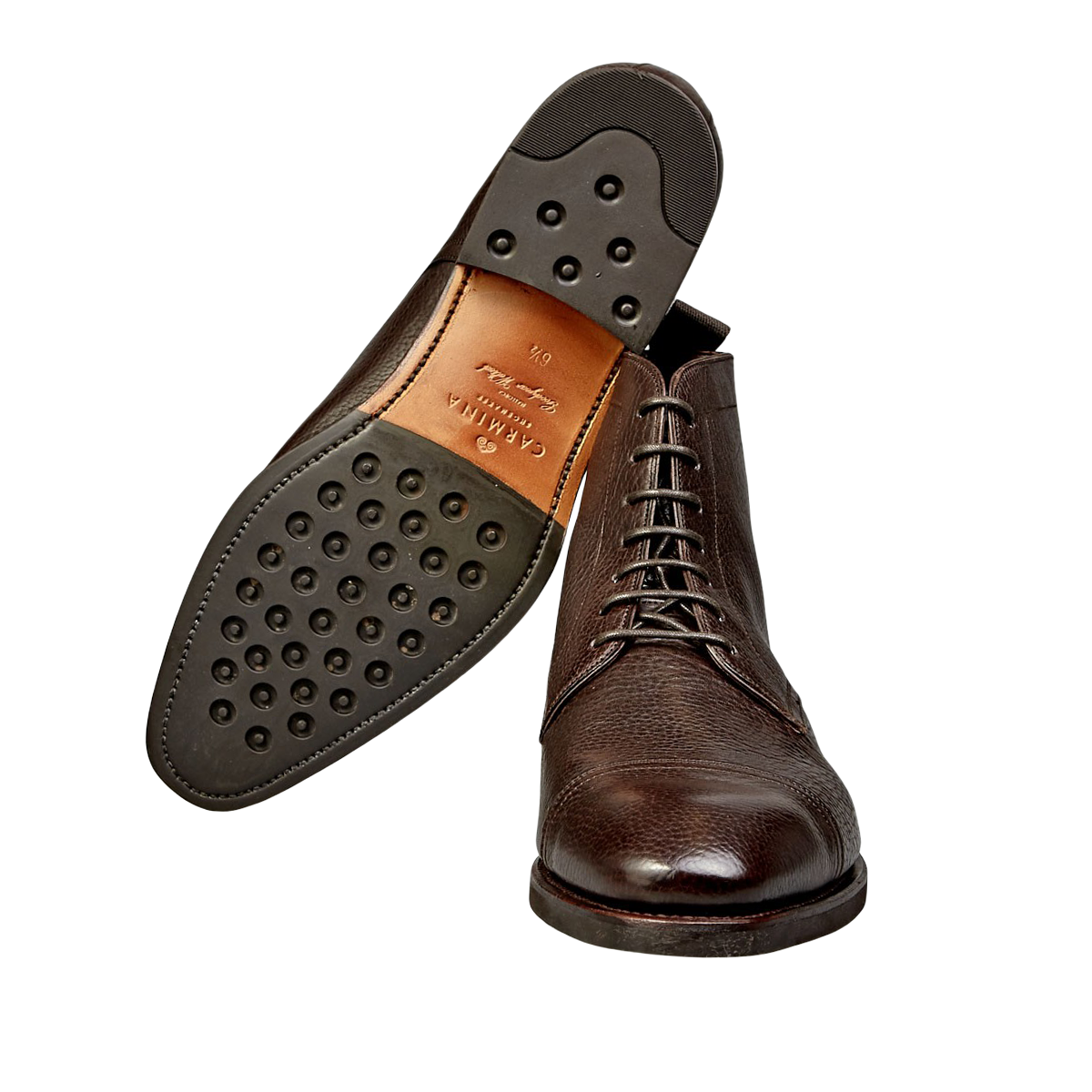 Carmina Brown Lama Leather Derby Boots Baltzar