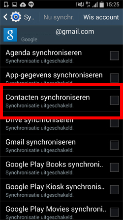 contacten overzetten android