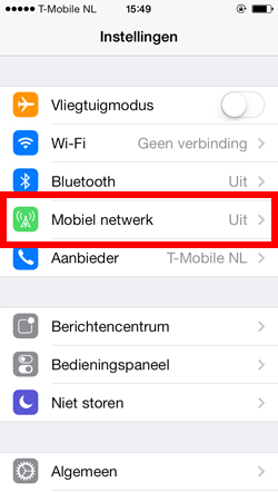 Afbeeldingsresultaat voor instellingen netwerk provider iphone