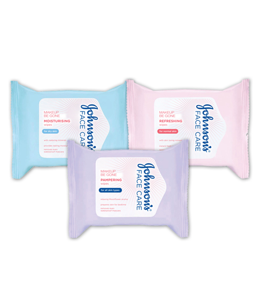 JOHNSON’S® Makeup be gone Cleansing Wipes Range JOHNSON’S® Makeup be gone Cleansing Wipes Range