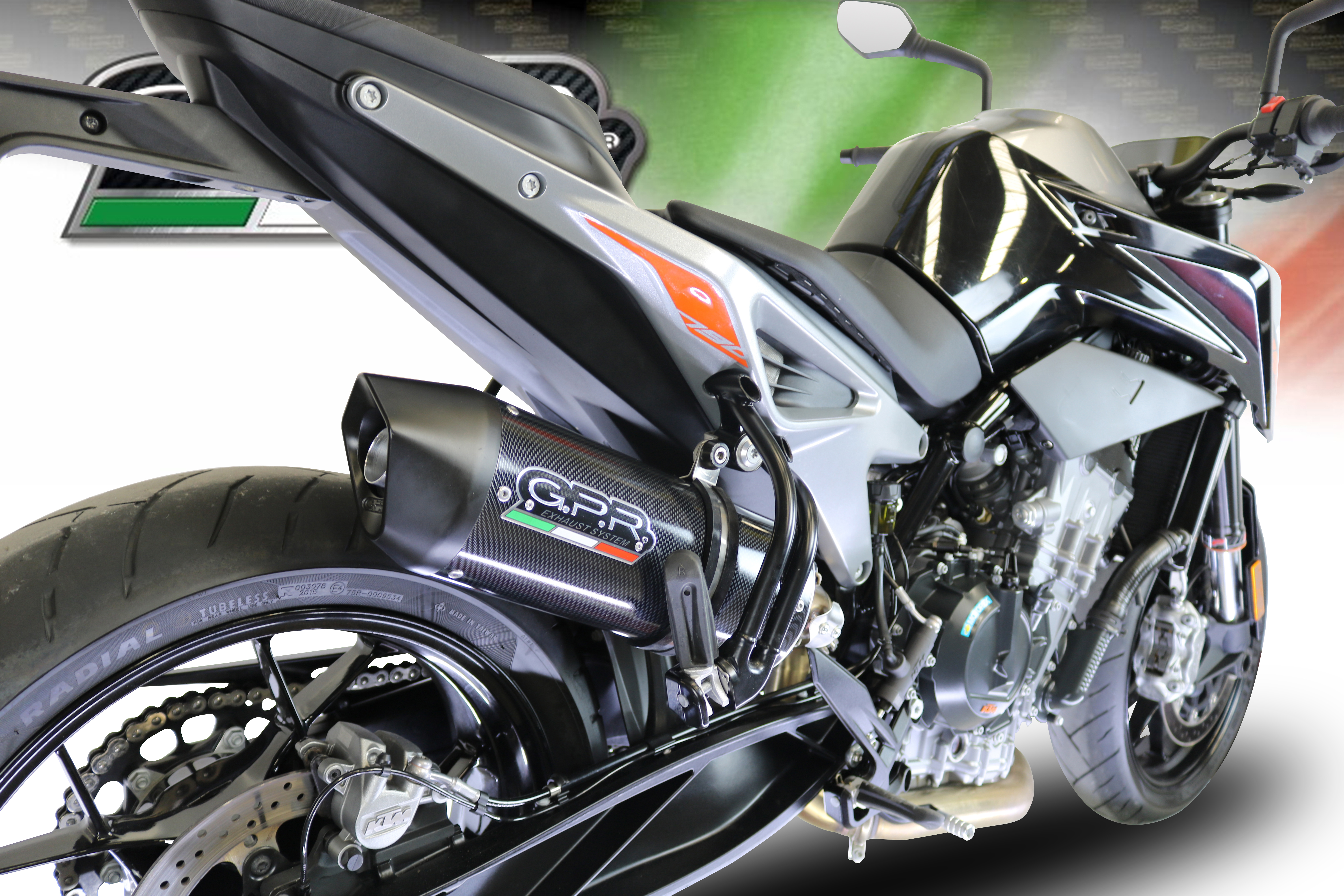 ESCAPE GPR EXHAUST SYSTEM COMPATIBLE CON KTM DUKE 125 2017//19 e4 ESCAPE HOMOLOGADO Y TUBO CONEXI/ÓN FURORE EVO4 NERO
