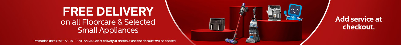 ME - Free Delivery on all Floorcare and Selected Small Appliances - 31.03.2026