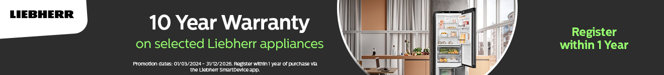 Liebherr - 10 Year Guarantee on Selected Appliances - 31.12.2026