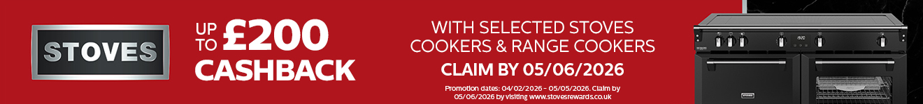 Stoves - Claim up to �200 Cashback on Selected Cookers and Range Cookers - 05.05.2026