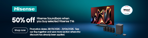 Hisense - 50% Off Selected Soundbars When Bought With Selected TV's - 24.04.2026