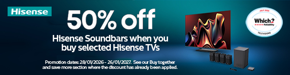 Hisense - 50% Off Selected Soundbars When Bought With Selected TV's - 26.01.2027