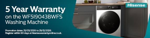 Hisense - 5 Year Warranty on the WF5I9043BWFS - 29.12.2026