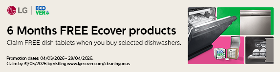 LG - 6 Months Free Ecover Dishwasher Tablets with Selected Dishwashers - 28.04.2026