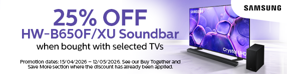 Samsung - 25% Off the HW-B650F/XU With Selected TVs - 12.05.2026