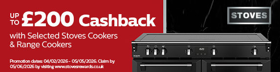 [HP]Stoves - Claim up to ?200 Cashback on Selected Cookers and Range Cookers - 05.05.2026