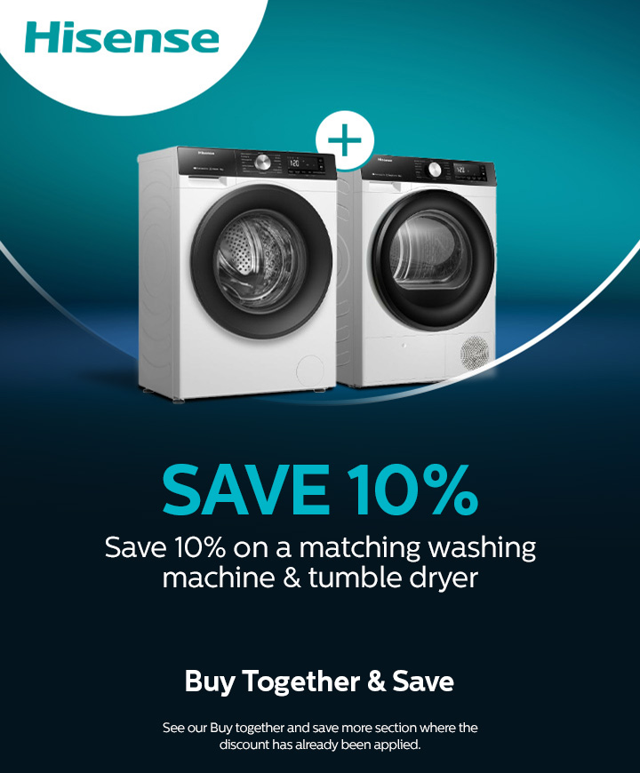 Hisense - 10% Discount when Purchasing a Matching Washing Machine and Tumble Dryer - Ongoing