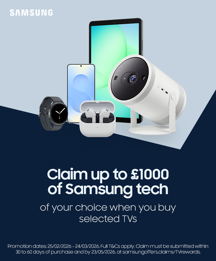 Samsung - Claim up to �1000 of Samsung Tech When Purchasing Selected TVs and Soundbars - 24.03.2026