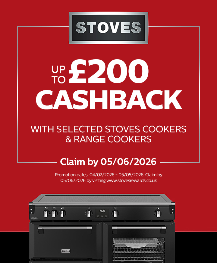 Stoves - Claim up to �200 Cashback on Selected Cookers and Range Cookers - 05.05.2026