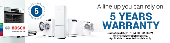 Bosch 5 Year Warranty 01.04.2020 - 31.03.2021