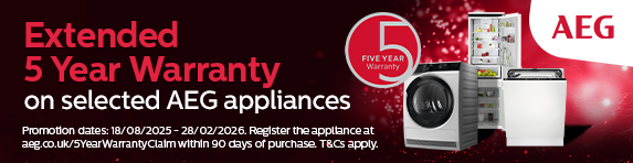 AEG - 5 year warranty on selected appliances - 28.02.2026