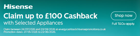 [HP]Hisense - Claim up to �100 Cashback on Selected Appliances - 23.06.2026