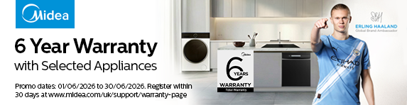 Midea - 6 Year Warranty with Selected Appliances -  30.06.2026