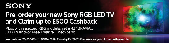 [HP]Sony - Claim up to �500 Cashback with Selected TVs - 07.07.2026
