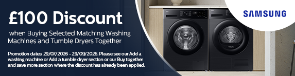 Samsung - ?100 Discount when Buying Selected Matching Washing Machine and Tumble Dryers Together - 29.09.2026