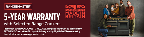 Rangemaster - 5 Year Warranty on Selected Range Cookers - 31.10.2026