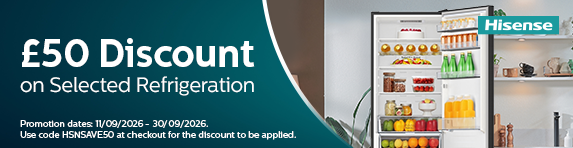 Hisense - £50 Discount on Selected Refrigeration - 30.09.2026