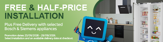 Bosch and Siemens - Free and Half Price Installation and Free Delivery on Selected Bosch and Siemens Appliances - 29.09.2026
