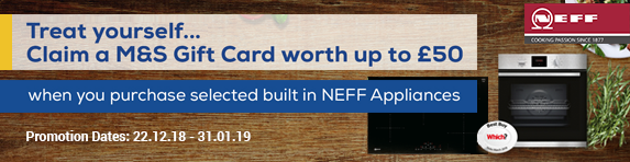 Neff Marks & Spencer Gift Card Promotion 22.12.2018 - 31.01.2019