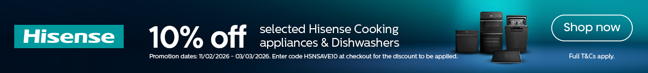Hisense - 10% Off Selected Cooking Appliances and Dishwashers - 03.03.2026