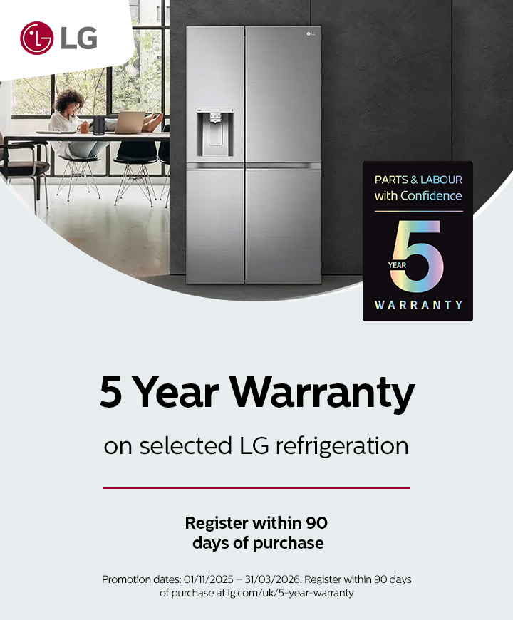 LG - 5 Year Warranty on selected Refrigeration - 31.03.2026