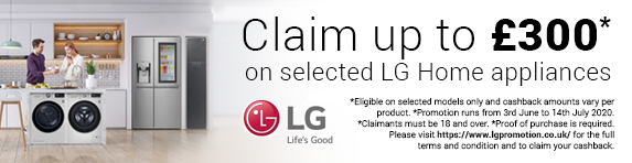 LG Home Appliance Cashback Promotion 03.06.2020 - 14.07.2020