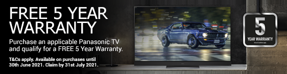 Panasonic - 5 year guarantee - 30.06.2021