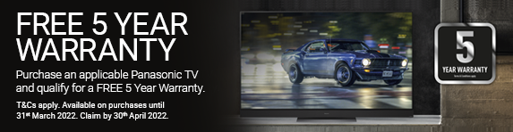 Panasonic - 5 year guarantee - 31.03.2022