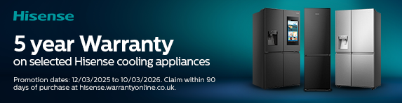Hisense - 5 Year Warranty on Selected Refrigeration - 10.03.2026