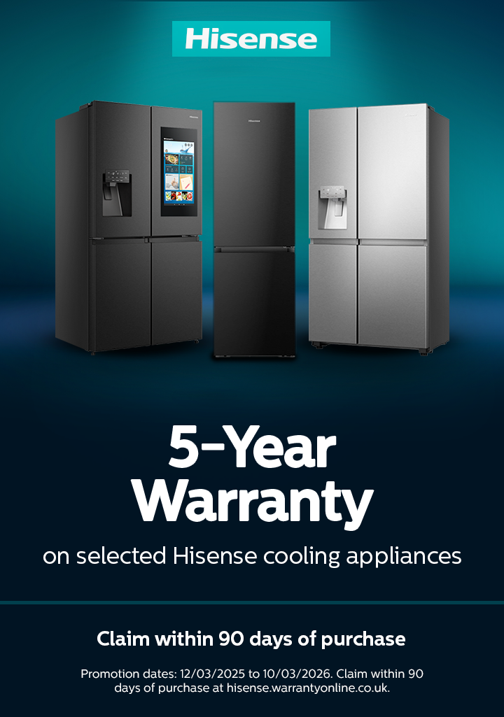 Hisense - 5 Year Warranty on Selected Refrigeration - 10.03.2026
