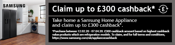 Samsung Claim up to ?300 Cashback 12.02.2020 - 07.04.2020