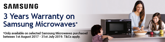 Samsung 3 Years on Microwaves Extended Warranty Promotion 01.08.17 - 31.07.2019