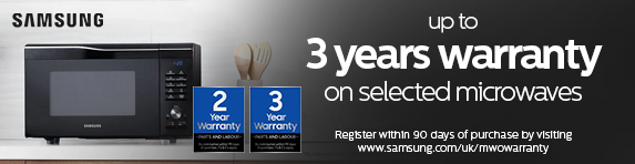 Samsung 2 or 3 Year Warranty on Selected Microwaves - 31.03.2026