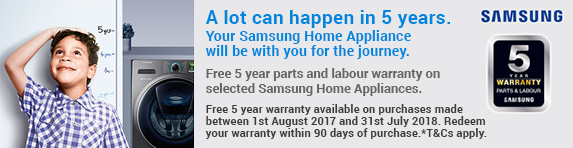 Samsung Extended 5 Year Warranty 01.08.2017 - 31.07.2018