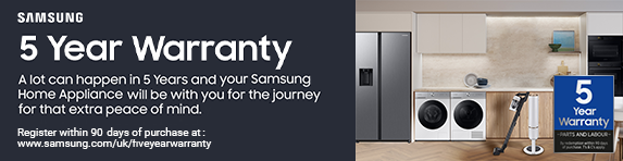 Samsung - 5 year warranty on selected MDA - 31.03.2026